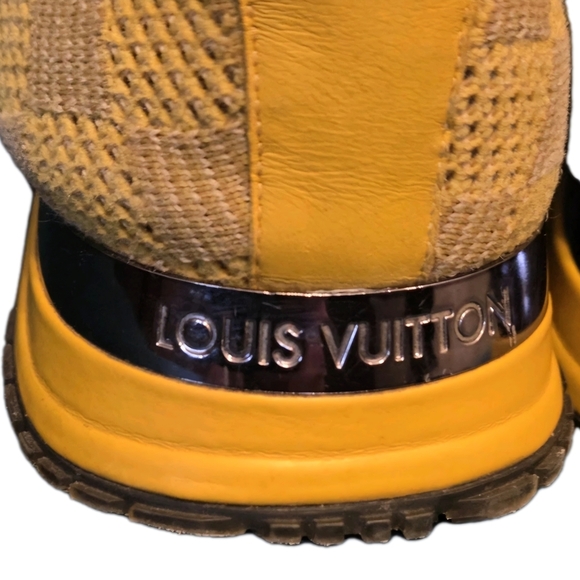 RARE LV Runway Yellow Damier (Unisex) Graphite Pattern Sneakers US Men's Sz 7.5 - Picture 4 of 15